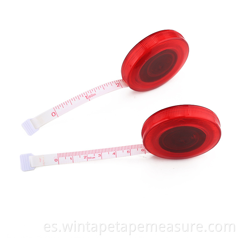 150Cm 60 pulgadas Venta caliente Mini tela de costura redonda Tela a medida Cinta métrica retráctil de pulgada métrica, Cinta métrica de Pvc